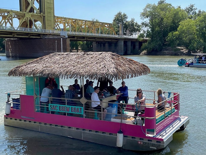 Celebrating a Birthday on the Sac Brew Boat